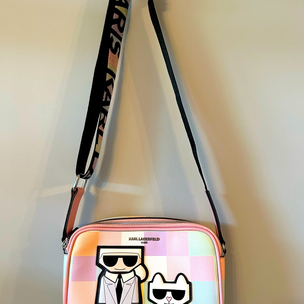 Karl Lagerfeld Paris Karl & Cat Maybelle Pastel Blush Crossbody Purse